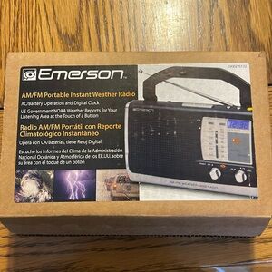 New Emerson AM/FM portable instant weather radioo